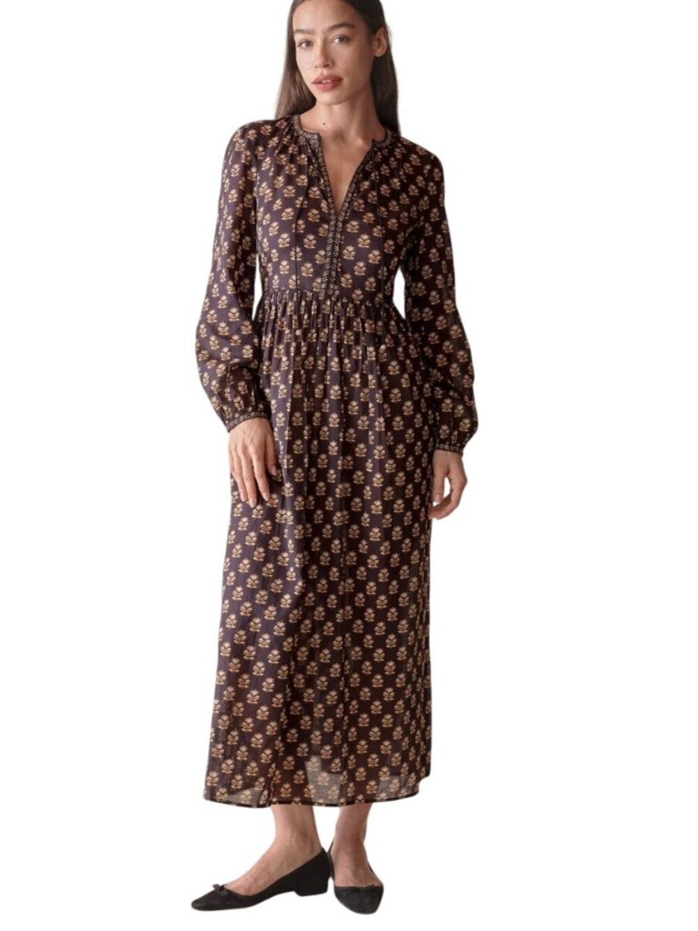 Doen Rhiannon Dress -- Noir Meadowsweet Floral - size M - Picture 1 of 8